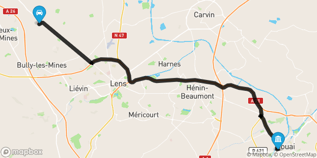 Itinéraire vers Douai