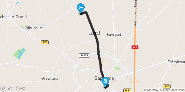 Itinéraire vers Bapaume