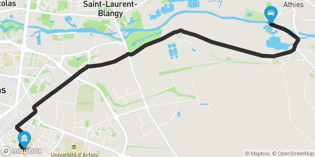 Itinéraire vers Arras