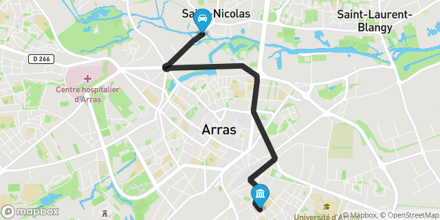Itinéraire vers Arras