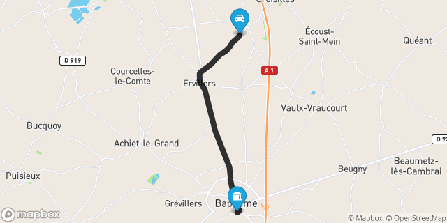 Itinéraire vers Bapaume