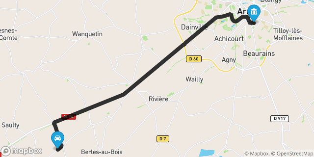 Itinéraire vers Arras