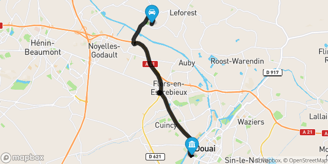 Itinéraire vers Douai