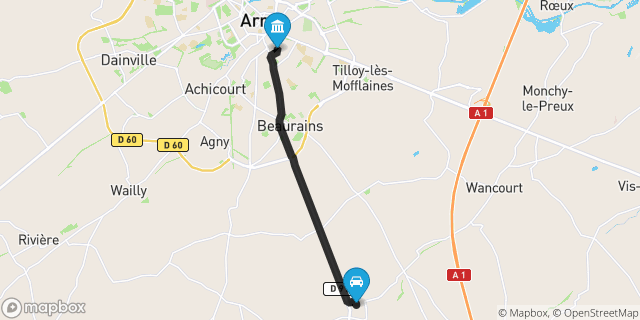 Itinéraire vers Arras