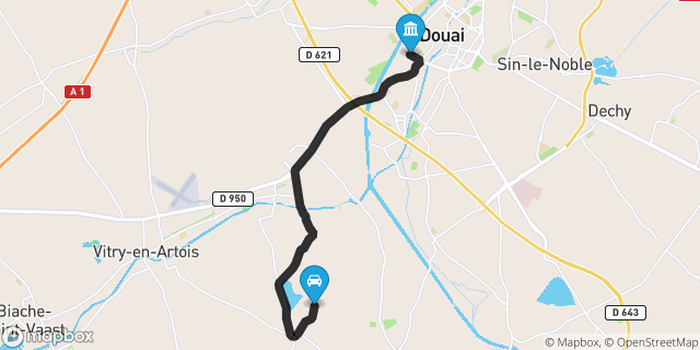 Itinéraire vers Douai