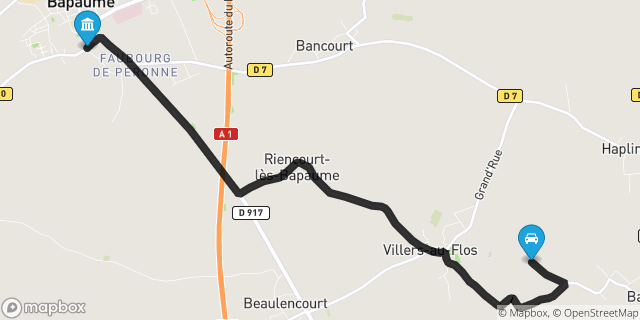 Itinéraire vers Bapaume