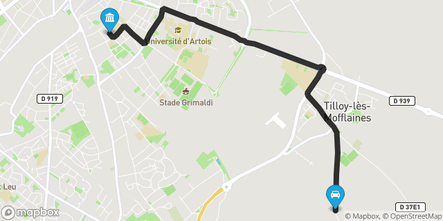 Itinéraire vers Arras