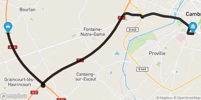 Itinéraire vers Cambrai
