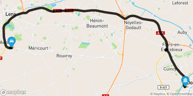 Itinéraire vers Douai