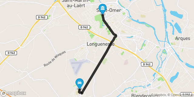 Itinéraire vers Saint-Omer