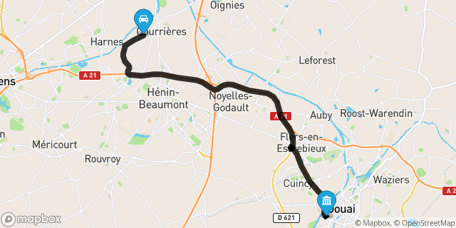 Itinéraire vers Douai