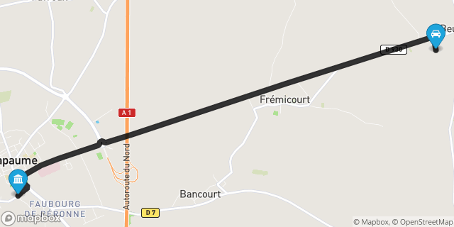Itinéraire vers Bapaume