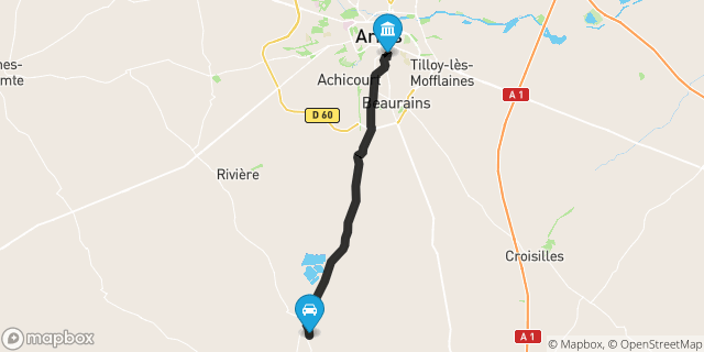 Itinéraire vers Arras