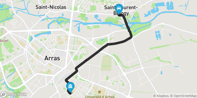 Itinéraire vers Arras