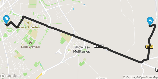 Itinéraire vers Arras