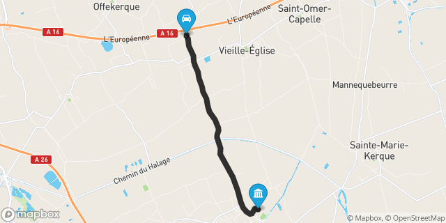 Itinéraire vers Audruicq