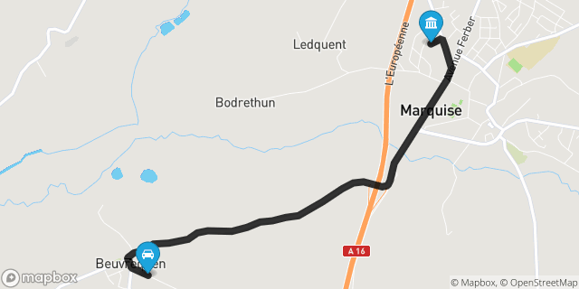 Itinéraire vers Marquise
