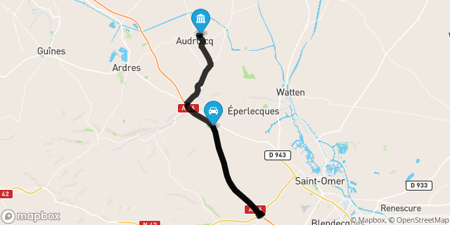 Itinéraire vers Audruicq