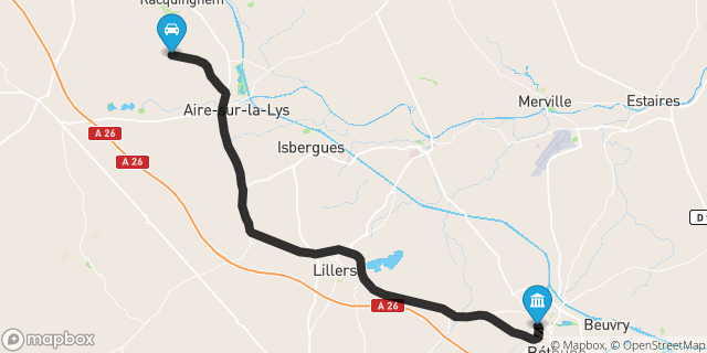 Itinéraire vers Béthune