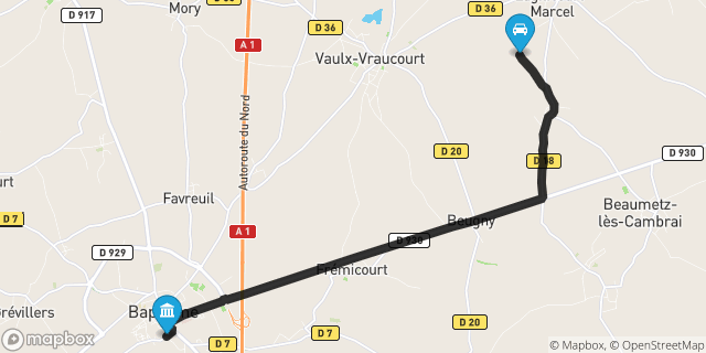 Itinéraire vers Bapaume