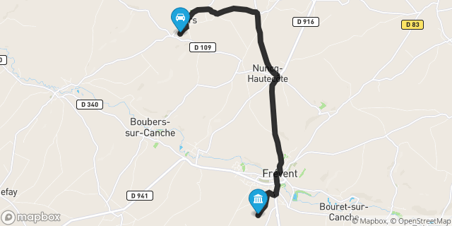 Itinéraire vers Frévent