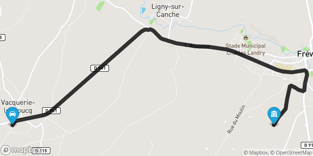 Itinéraire vers Frévent