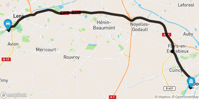 Itinéraire vers Douai