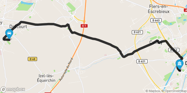 Itinéraire vers Douai