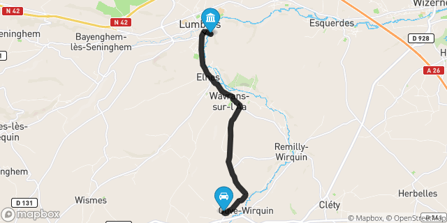 Itinéraire vers Lumbres