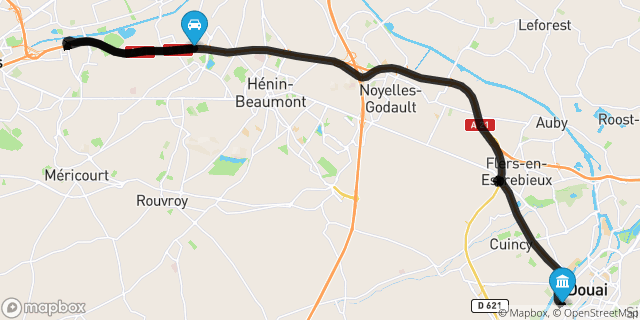 Itinéraire vers Douai