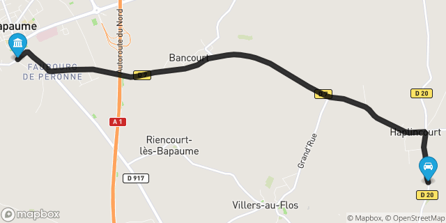 Itinéraire vers Bapaume