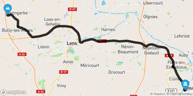 Itinéraire vers Douai