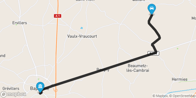 Itinéraire vers Bapaume