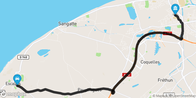 Itinéraire vers Calais
