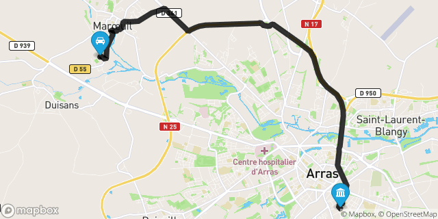 Itinéraire vers Arras