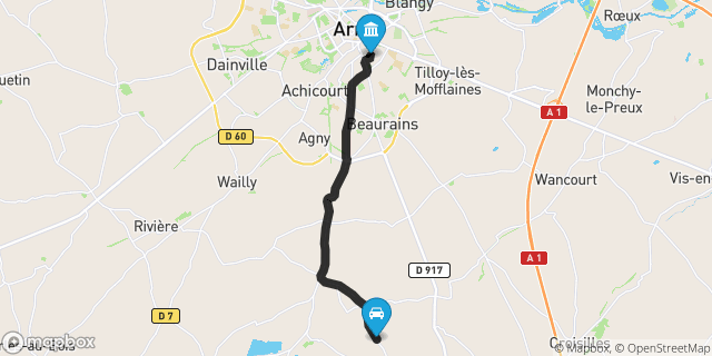 Itinéraire vers Arras