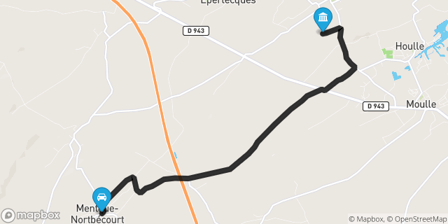 Itinéraire vers Éperlecques