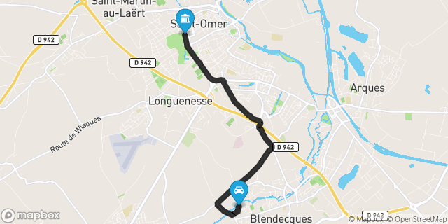 Itinéraire vers Saint-Omer