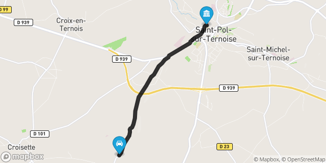 Itinéraire vers Saint-Pol-sur-Ternoise