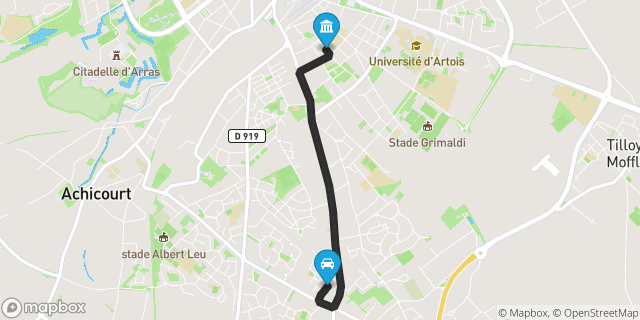 Itinéraire vers Arras