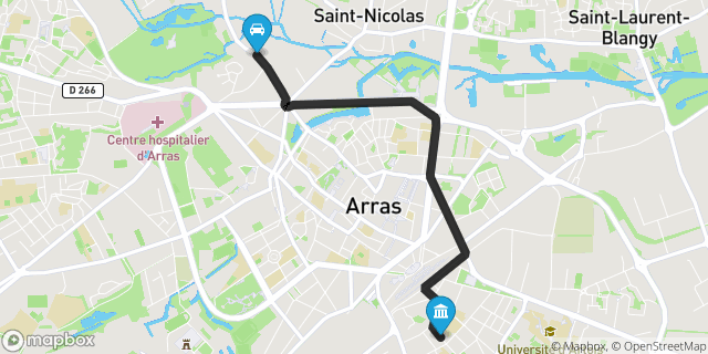 Itinéraire vers Arras