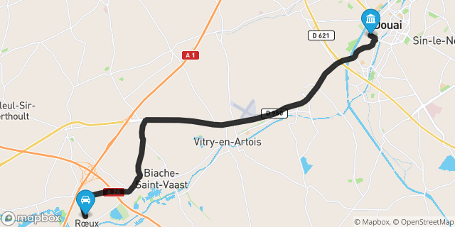 Itinéraire vers Douai