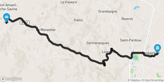 Itinéraire vers Ambert