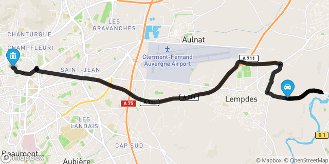 Itinéraire vers Clermont-Ferrand