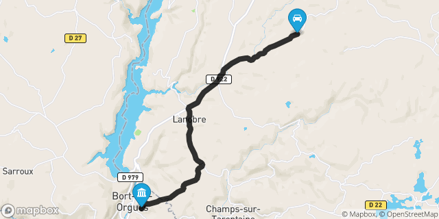 Itinéraire vers Bort-les-Orgues