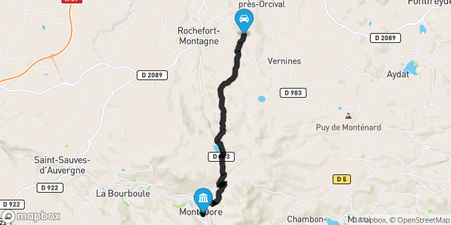 Itinéraire vers Mont-Dore