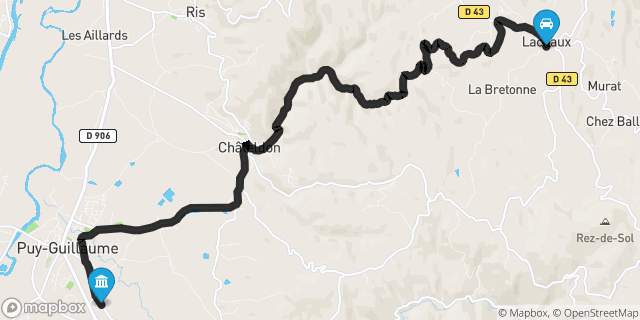 Itinéraire vers Puy-Guillaume