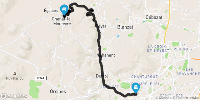 Itinéraire vers Clermont-Ferrand