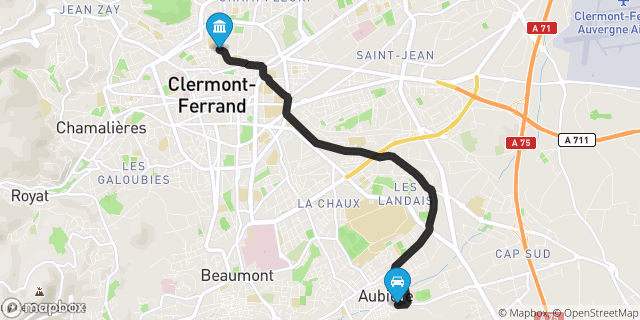 Itinéraire vers Clermont-Ferrand