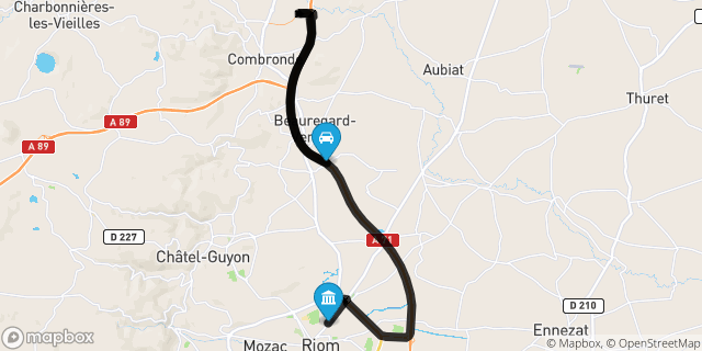 Itinéraire vers Riom